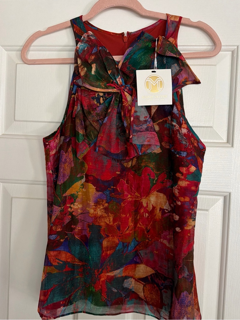 NWT Marie Oliver S INDIRA Top Lotus print